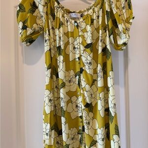 Ava Sky fighting eel Floral Yellow Women's dress